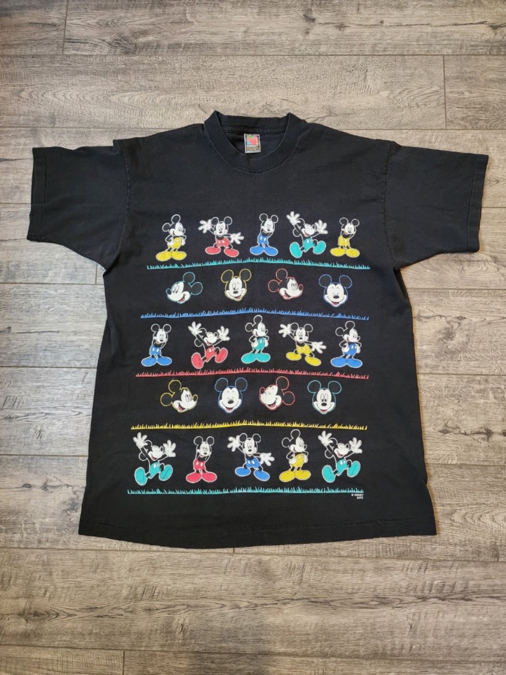 VTG Disney Mickey Unlimited Shirt Black Mickey Mouse Print Jerry Lelgh One Size